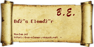 Bús Elemér névjegykártya